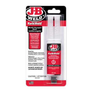 J-B Weld 50176F 25ml 2-Part KwikWeld Quick Setting Steel Reinforced Epoxy Adhesive Syringe - Dark Grey