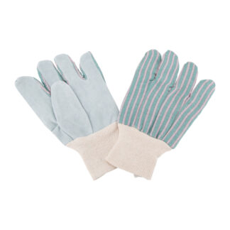 Diamondback GV-788HC-3L Leather Palm Work Gloves, One Size - Blue & White