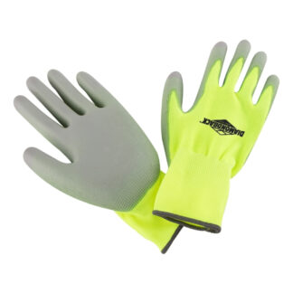 Diamondback PU6101 High-Visibility Coated Palm Touchscreen Work Gloves, Large 3 Pack - Yellow & Grey