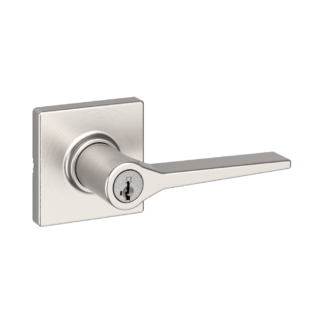 Weiser Hollis Square Keyed Entry Lever featuring SmartKey - Satin Nickel