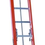 Louisville L-3022-20PT Extension Ladder, 240 in H Reach, 300 lb, 1-1/2 in D Step, Fiberglass, Orange