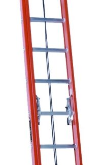 Louisville L-3022-20PT Extension Ladder, 240 in H Reach, 300 lb, 1-1/2 in D Step, Fiberglass, Orange