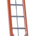 Louisville L-3022-24PT Extension Ladder, 286 in H Reach, 300 lb, 1-1/2 in D Step, Fiberglass, Orange