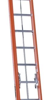 Louisville L-3022-24PT Extension Ladder, 286 in H Reach, 300 lb, 1-1/2 in D Step, Fiberglass, Orange