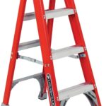 Louisville FS1504 Step Ladder, 102 in Max Reach H, 3-Step, 300 lb, Type IA Duty Rating, 3 in D Step, Fiberglass