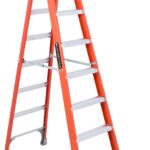 Louisville FS1508 Step Ladder, 147 in Max Reach H, 7-Step, 300 lb, Type IA Duty Rating, 3 in D Step, Fiberglass