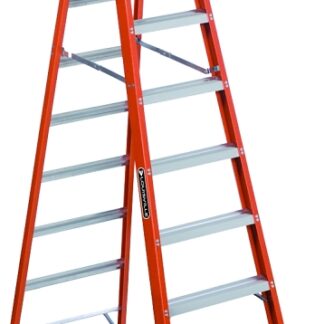 Louisville FS1510 Step Ladder, 170 in Max Reach H, 9-Step, 300 lb, Type IA Duty Rating, 3 in D Step, Fiberglass