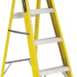 Louisville FS2004 Step Ladder, 102 in Max Reach H, 3-Step, 250 lb, Type I Duty Rating, 3 in D Step, Fiberglass