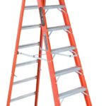 Louisville FXS1510 Cross Step Ladder, 170 in Max Reach H, 10-Step, 300 lb, Type IA Duty Rating, 3 in D Step, Fiberglass