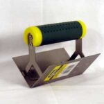 Richard CI555 Inside Corner Trowel, 2-1/2 in L Blade, 5 in W Blade, Steel Blade, Spring End, Rubber Handle