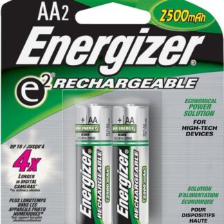 Energizer NH15BP-2 Rechargeable Battery, 1.2 V Battery, 2300 mAh, AA Battery, Nickel-Metal Hydride, Green/Silver