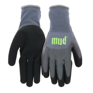 Mud 9214479 Dipped Latex Gloves, L/XL - Grey & Kiwi