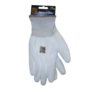 Nour GLOVE2 Elastic Cuff Nylon Painter's Gloves, Medium - White