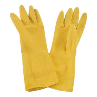 ProSource PVG-12B 12-1/2" Straight Thumb Wide Cuff Latex Disposable Work Gloves - Yellow