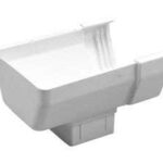 Amerimax T0409 Gutter End with Outlet, Vinyl, White