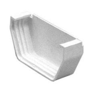Amerimax T0411 Gutter End Cap, 4-5/8 in L, 4 in W, Vinyl, White