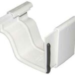 Euramax TUFFFLO M0608 Gutter Connector, 5 in Gutter, K-Style Gutter, Vinyl, White