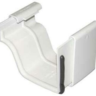 Euramax TUFFFLO M0608 Gutter Connector, 5 in Gutter, K-Style Gutter, Vinyl, White