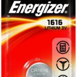 Energizer ECR1616BP Coin Cell Battery, 3 V Battery, 60 mAh, CR1616 Battery, Lithium, Manganese Dioxide