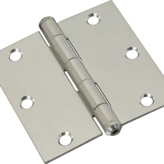 National Hardware N830-275 Door Hinge, Stainless Steel, Zinc, Non-Rising, Removable Pin, Full-Mortise Mounting, 50 lb