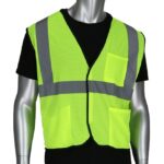 Safety Works CVCL2MLXL Safety Vest, XL, Polyester, Lime Yellow, Hook-and-Loop