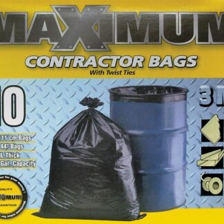 Maximum 33441 Contractor Garbage Bag, LLDPE, Black