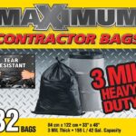 Maximum 33483 Contractor Garbage Bag, LLDPE, Black