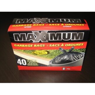 Maximum 28040 Outdoor Garbage Bag, 75 L, LLDPE, Black