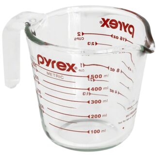 Pyrex 6001075 Measuring Cup, 2 Cup, Ounces Graduation, Pyrex Glass, Clear