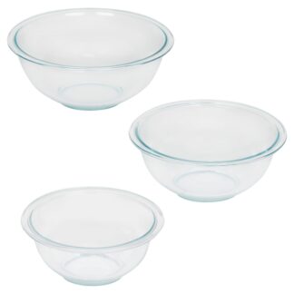 Pyrex 6001001 Mixing Bowl Set, Glass, Clear Sells in Quantity of 2