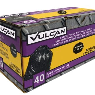 Vulcan FG-03812-11 Trash Bag, 33 gal, Black