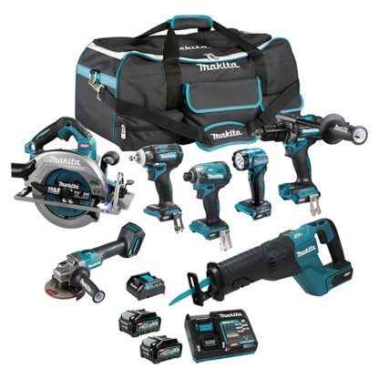 Makita DK0216G701 40Vmax XGT Combo 4.0Ah x2 Kit, 7 Pieces