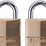 Master Lock 120Q Padlock, Keyed Alike Key, 5/32 in Dia Shackle, Steel Shackle, Brass Body, 3/4 in W Body