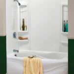 MAAX Finesse 101594-000-129 Bathtub Wall Kit, 59 in H, 61 in W, Polystyrene, White, Glue Up Installation, Smooth Wall