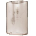 Maax Begonia Soho 105544-000-129 Shower Kit, 36 in L, 36 in W, 72 in H, Polystyrene, Chrome, 3-Wall Panel, Neo-Angle