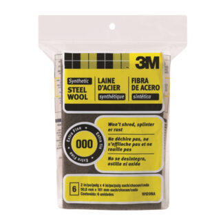 3M 10120NA 4" x 2" Very Fine Steel Wool Pad, 6 Pack