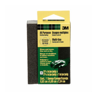 3M 908NA 3-3/4" x 2-5/8" 60/100 Grit Medium Fine All-Purpose Sanding Sponge