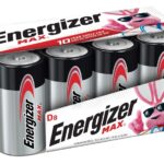 Energizer E95FP-8 Battery, 1.5 V Battery, 20.5 Ah, D Battery, Alkaline, Manganese Dioxide, Zinc, Silver