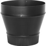 Imperial BM0075 Stove Pipe Reducer, 6 x 5 in, Crimp, 24 ga Thick Wall, Black, Matte