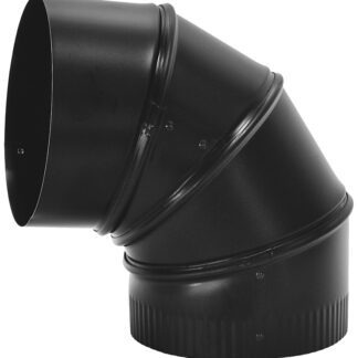 Imperial BM0015 Stove Pipe Elbow, 90 deg Angle, 7 in, 24 Gauge, Steel, Black, Matte Sells in Quantity of 4