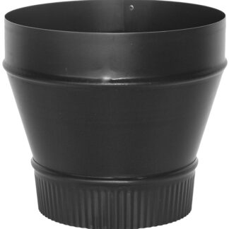 Imperial BM0077 Stove Pipe Reducer, 7 x 6 in, Crimp, 24 ga Thick Wall, Black, Matte