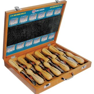King Canada Tools Series K-1212 Wood Carving Chisel Set, 12-Piece, HCS