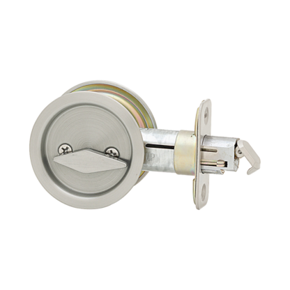 Weiser Round Privacy Pocket Door Lock - Satin Chrome