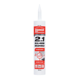 LePage 1910257 295ml 2-in-1 Seal & Bond Kitchen & Bath Sealant - White