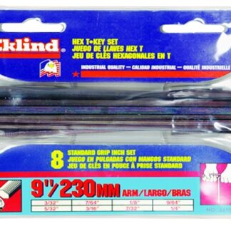 Eklind 33198 Hex T-Key Set, 8-Piece, Steel, Black