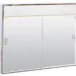 Zenith 701L Medicine Cabinet with Incandescent Light, 23-3/8 in OAW, 5-1/2 in OAD, 18-1/8 in OAH, Steel, White, Chrome