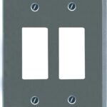 Atron Traditional Series 2-161RR Wallplate, 5 in L, 4-5/8 in W, 2-Gang, Metal, Chrome