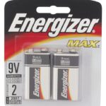 Energizer 522BP-2 Battery, 9 V Battery, 625 mAh, Alkaline, Manganese Dioxide, Zinc