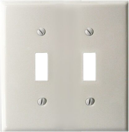 Atron 2-164TT Wallplate, 2-Gang, Metal, White