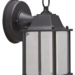 Boston Harbor 0038-WD-BK Outdoor Wall Lantern, 120 V, 6.65 W, LED Lamp, 320 Lumens, 3000 K Color Temp